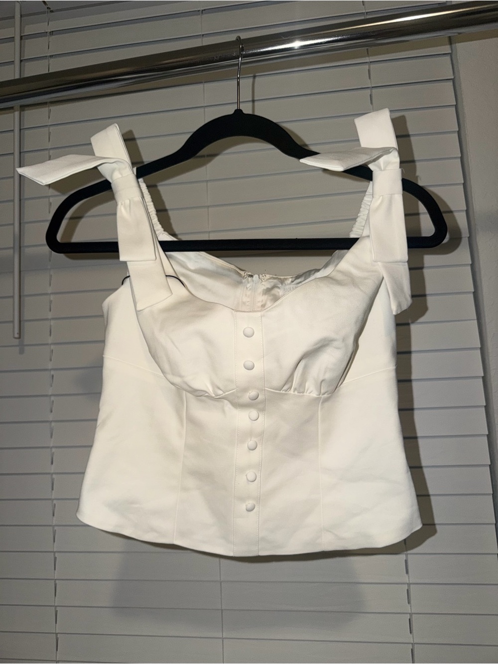 More to Come White Bow-Strap Bustier Top